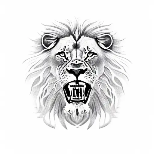 A Realistic Lion Roaring With The Letter 'C' Formed By Its Mane