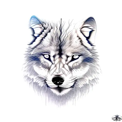 Wolf Seeing Itself On A Baby Lion