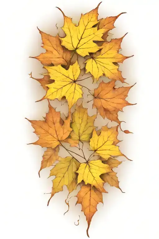 Autumn Leaves Falling In The Wind
