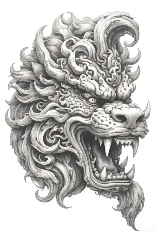 Foo Dog Angry With Smoke