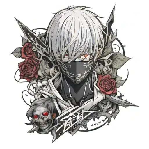 Kaneki Tokyo Ghoul Sleeve Tattoo Featuring Son Name