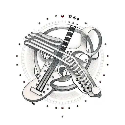 Guitar With Music Icons