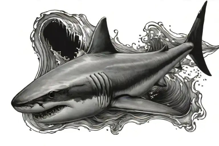 Shark Swimming Peacefully Seen From Above