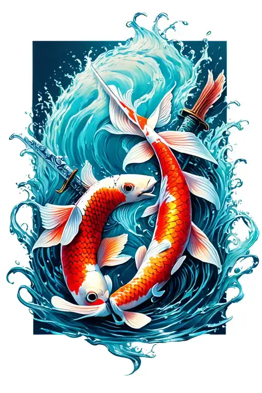 Koi Fish And Swords