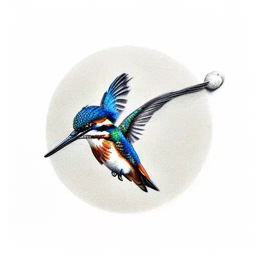 A Kingfisher Dancing With Hummingbird