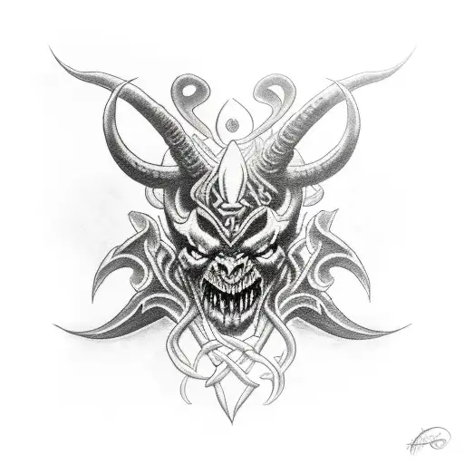 Combine Illidan Stormrage And Celtic Symbols In A Blackwork Style