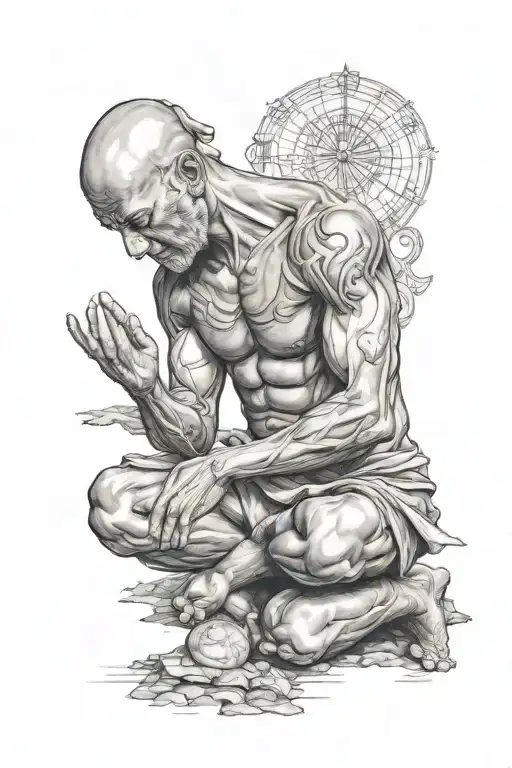 Peaceful Warrior Meditating Man