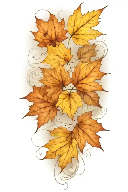 Autumn Leaves Falling In The Wind