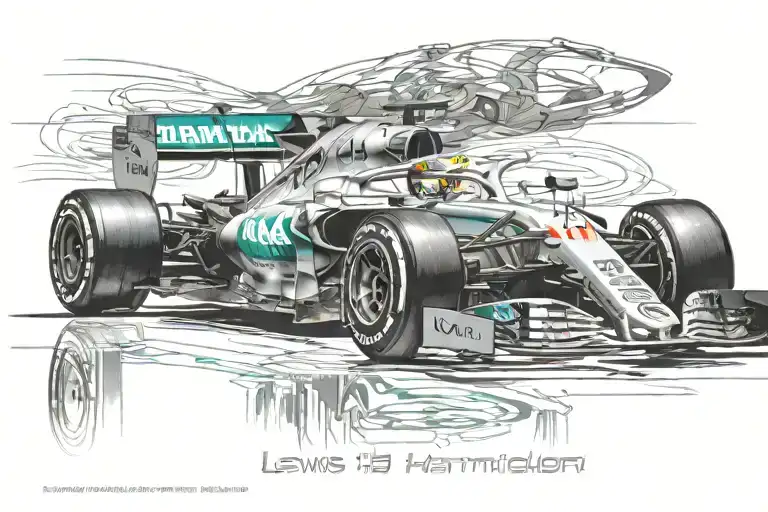 Lewis Hamilton W11 2020 Mercedes F1 Car Horizontal Side View