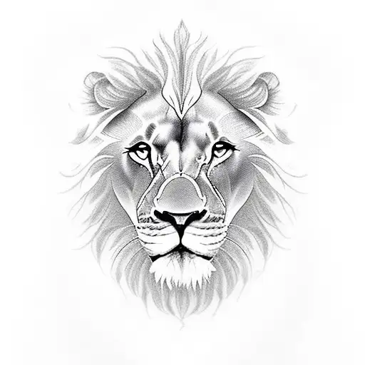 Lion With Lotus Around