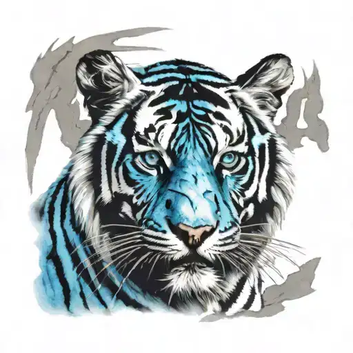 Tiger Scratch Marks Blue Tiger Camo