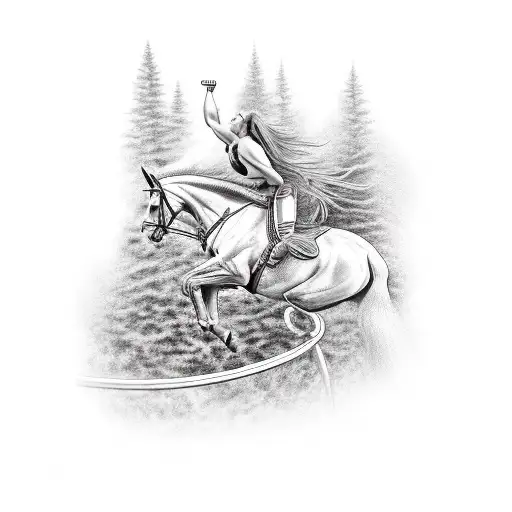 Jumping Horse With Muscles