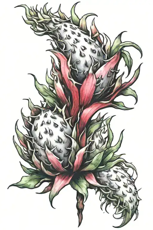 Dragonfruit Plant With Dragon Head And Lava