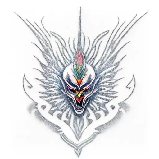 Phoenix On Fire With A Motorcycle Chain Wrapped Around It