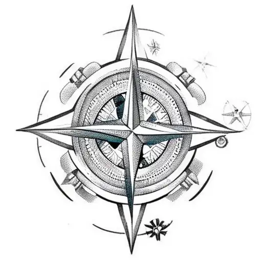 A Compass Rose Intertwined With Intricate Storytelling Symbols