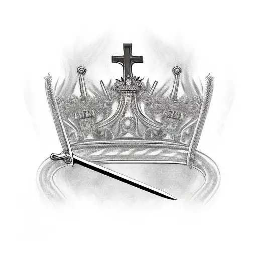 Catholic Crown On Sword Handle
