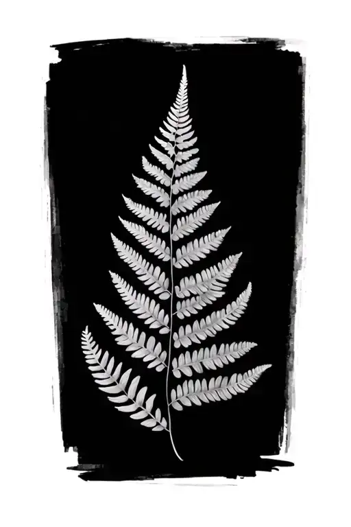 Black And Grey Fern Leaf