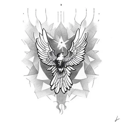 Parachute Descending In The Shape Of An Eagle