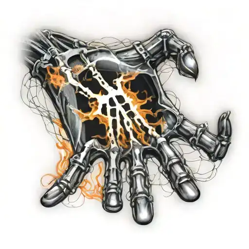 X-ray Hand On Fire