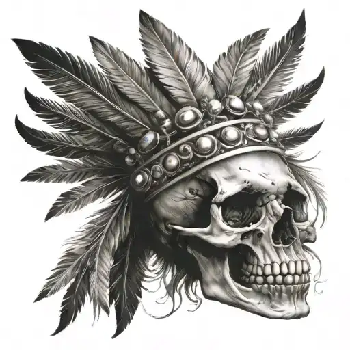 Head Dress Skull Wearing