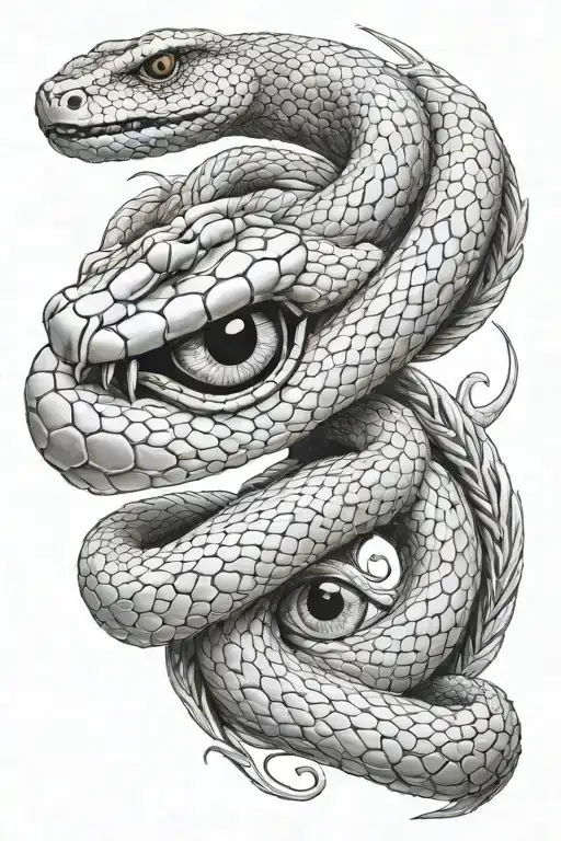 Snake Wrapping With Eye Of Ra