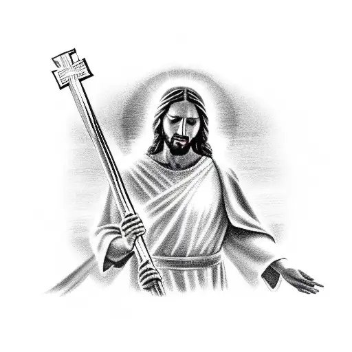 Religious Jesus Christ Carrying His Cross