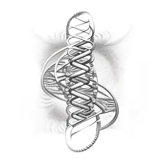 Person Climbing On Dna Helix