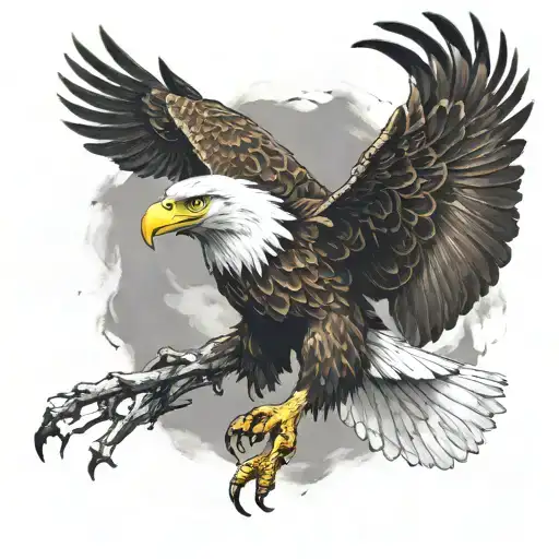 Eagle Flying With Wings