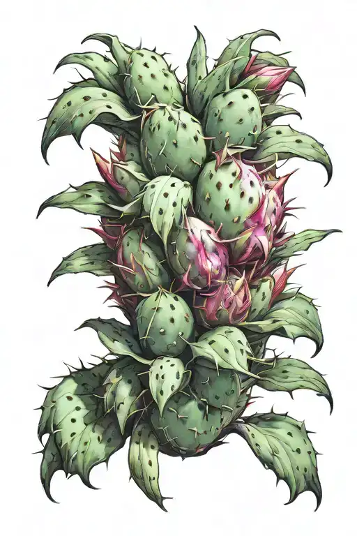Dragonfruit Cactus Growing With Dragon Head On Top