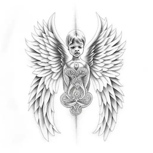 Angel With Wings Spread Out