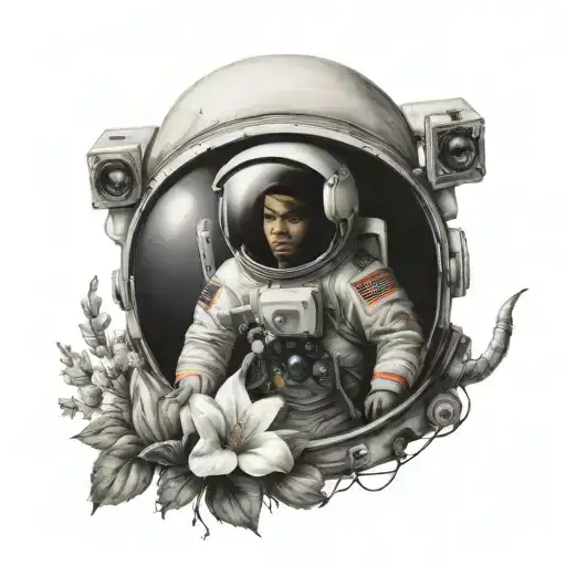 Astronaut And Flower Bouquet