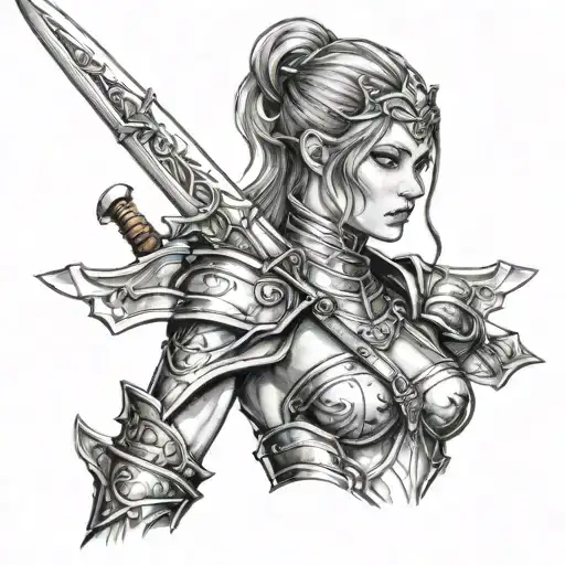 Sword Girl Armor Bow