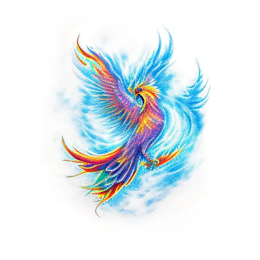 Upside Phoenix In Blue Gradiant