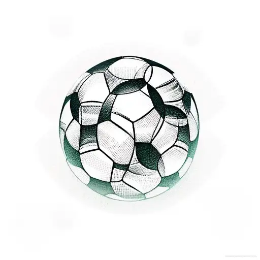 A Dynamic Soccer Player Kicking A Ball With Geometric Patterns In The Background