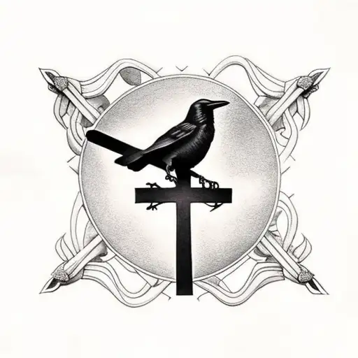 Crow On A Christ Cross