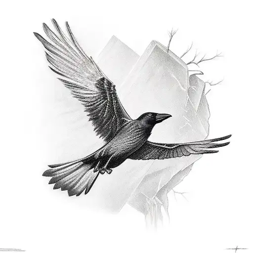 Crow On A Christ Cross