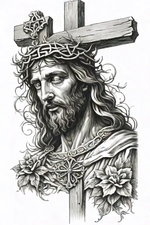 Smaller Jesus On Big Cross