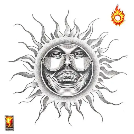 Sun Blowing Flames To The Right