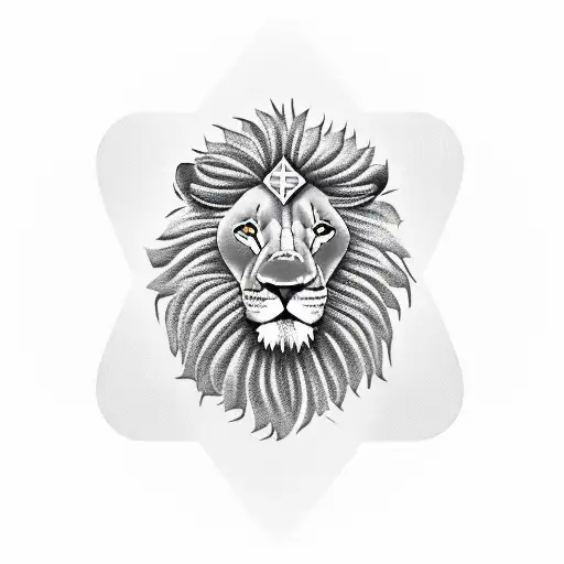 Lion With Gods Cross And A Soccer Ball