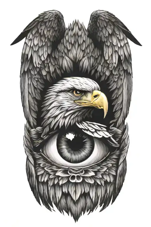 Eagle Wing Partially Covering An Eye