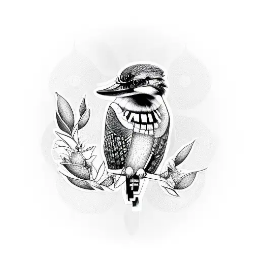Combine A Kookaburra And A Wattle Flower In A Geometric Tattoo Design