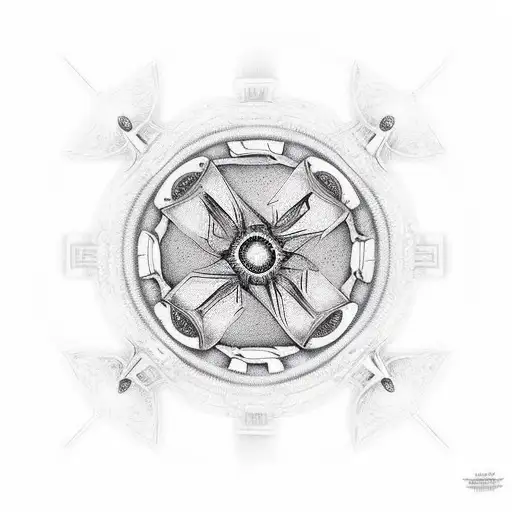 A Circle With 4 Tradionel Object From Usa