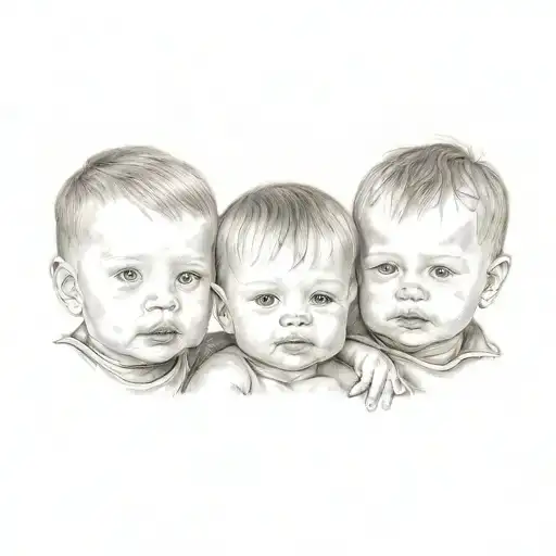 A Group Of Young Children