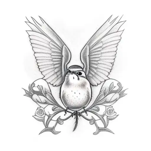 Robin On A Red Brick