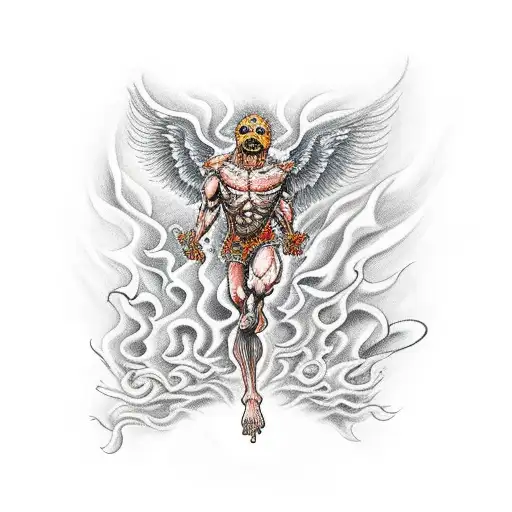 An Icarus Flying Out Of The Hell Full Of Demons