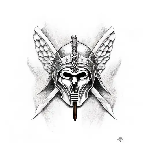 Ares With Katana And Angelwings