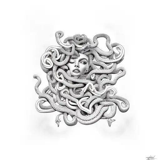 Medusa With Snakes As Hair