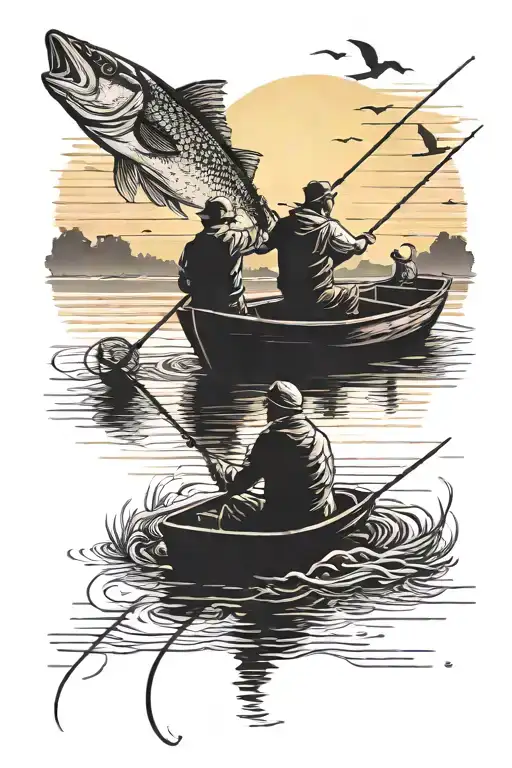 Peacefully Fishing Into The Sunset