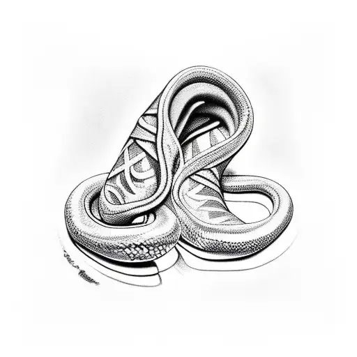 Red Snake Wrapped Around Ankle