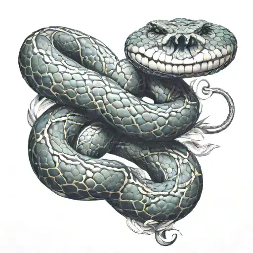 A Snake Going Around The Arm And Wrapped Around A Diamond